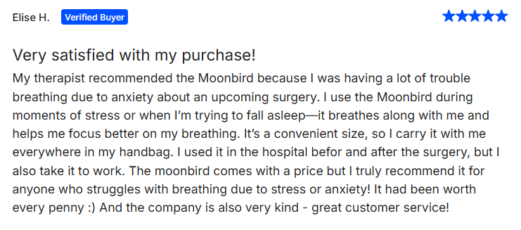 Moonbird Breathing Device Customer Reviews